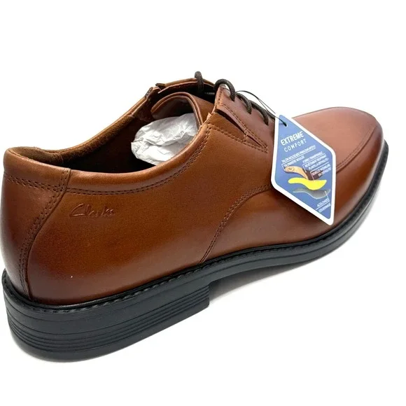 Clarks Men's Cosgrove Apron Dress ShoesOxfords Tan Leather Size 11.5M NWT/BOX